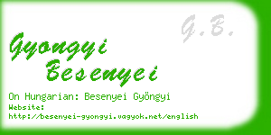 gyongyi besenyei business card
